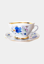blue flowers vintage teacup