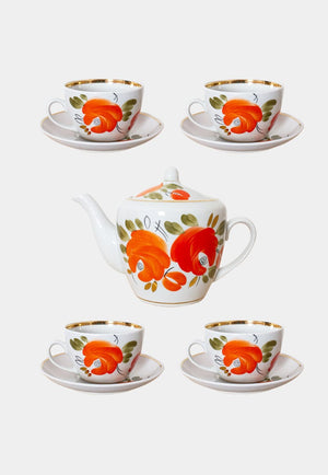 service a thé porcelaine, 4 tasses